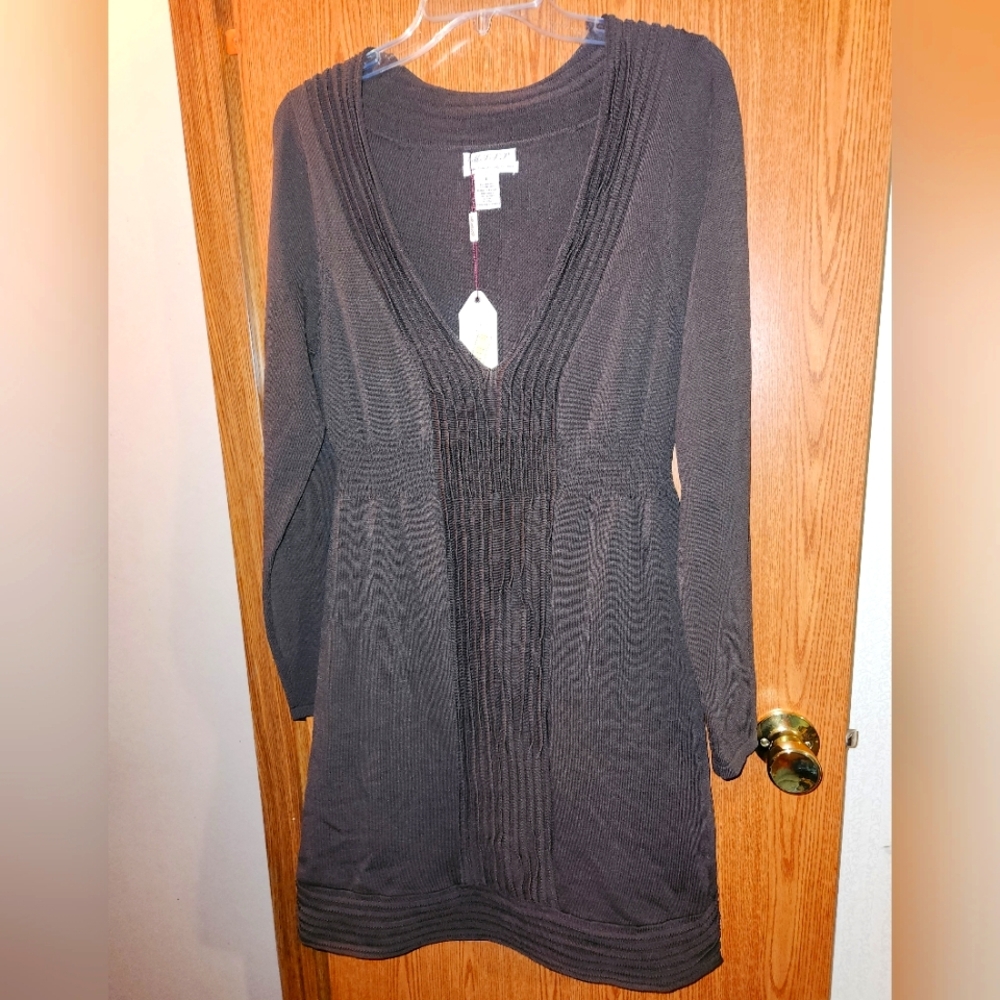 M.S.S.P. Long Sleeve Brown New With Tags Mini Dress Size Large